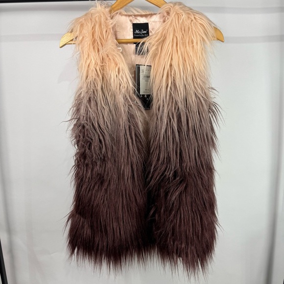 Me Jane Women's Fly Away Ombre Faux Fur Vest - Size Small - Picture 2 of 7